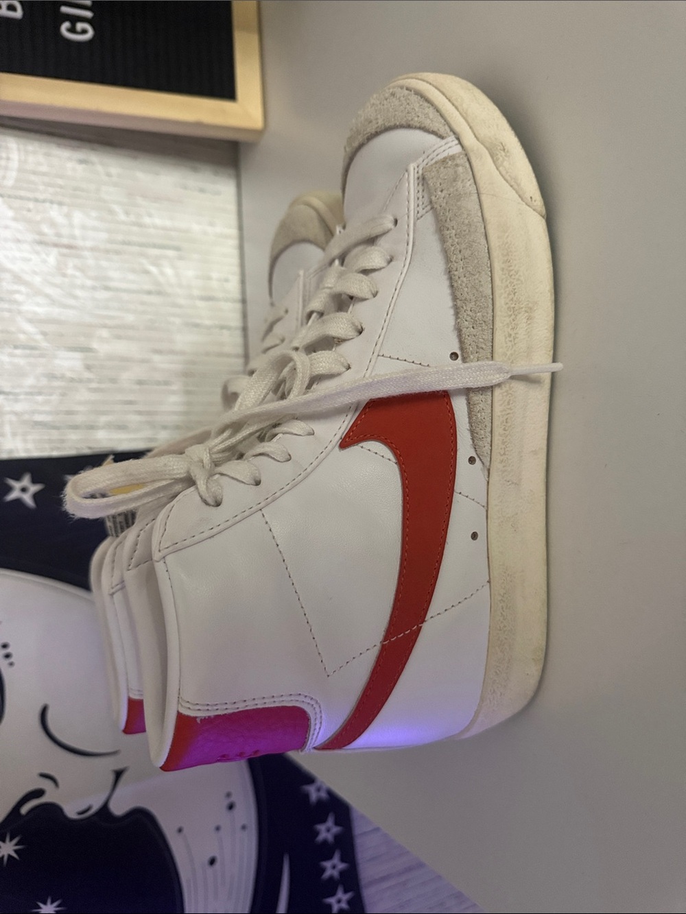 High-top Nike red blazers